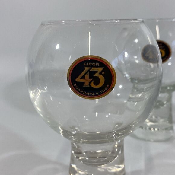 Liquor 43 Cuarenta Y Tres Bubble Glasses Set (4) Highball 5" Ball Cup 10 oz - Picture 5 of 5